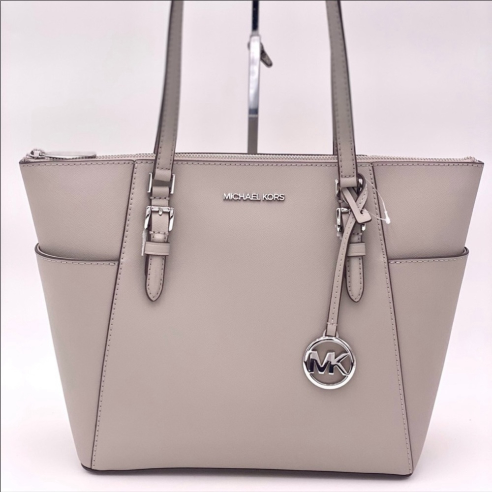 Michael Kors Charlotte Satchel Shoulder Bag Grey